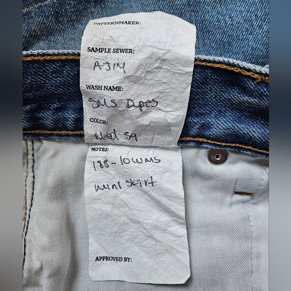 Re/done 60s mini denim skirt size 26 medium stone wash NWOT - Picture 7 of 8